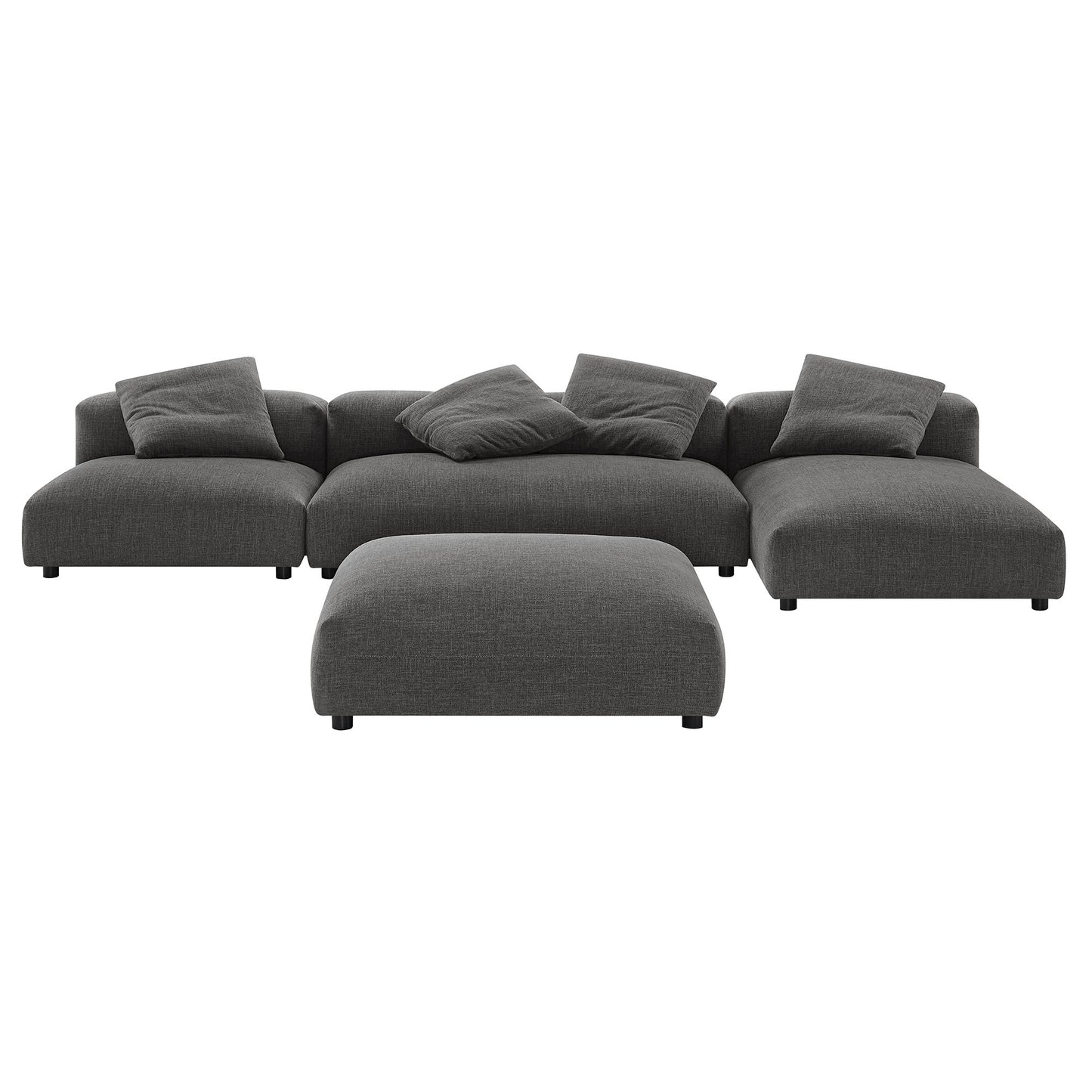 Solace 4-Piece Modular Upholstered Sectional Sofa With Ottoman by Modway