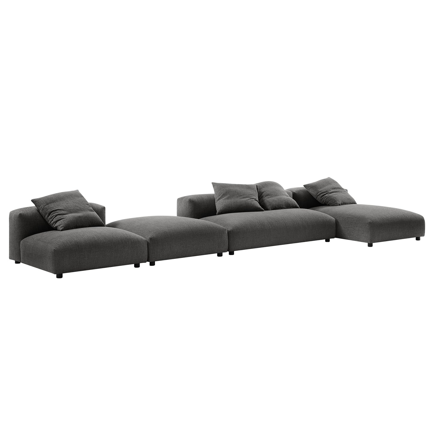 Solace 4-Piece Modular Upholstered Sectional Sofa With Ottoman by Modway