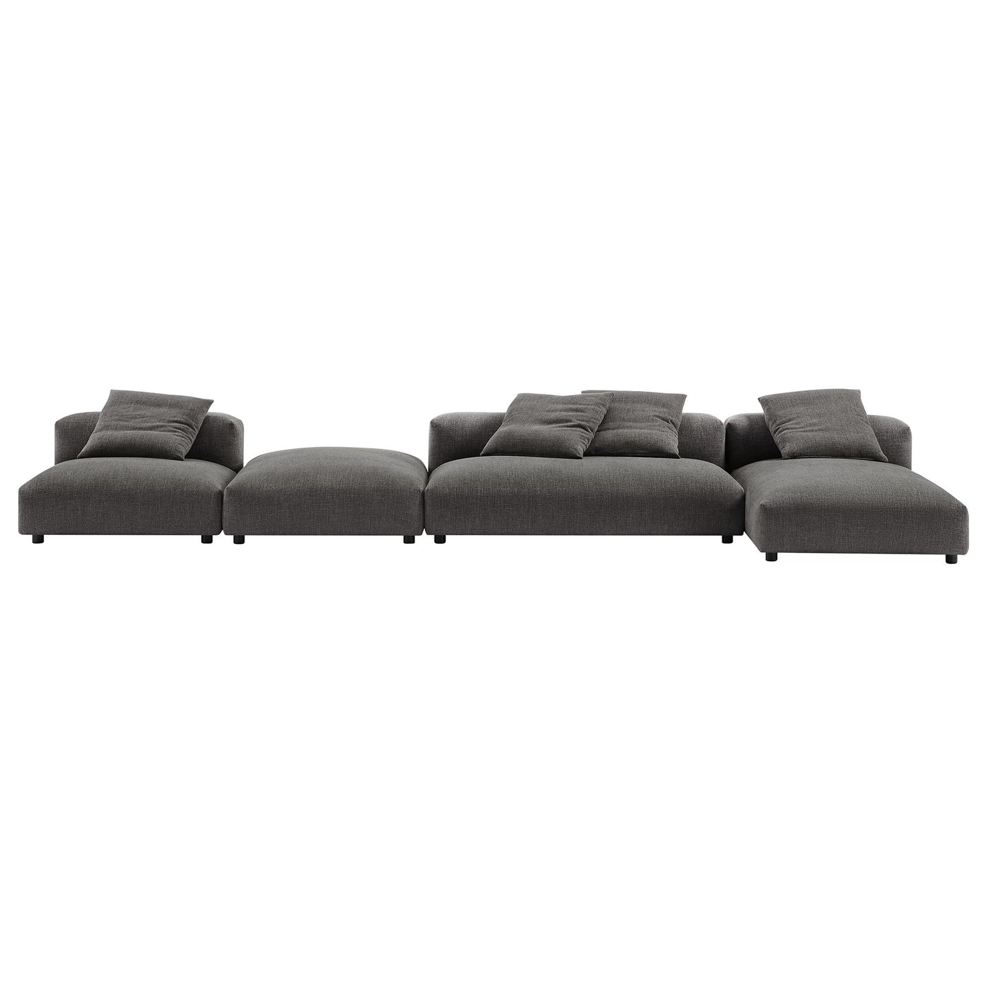 Solace 4-Piece Modular Upholstered Sectional Sofa With Ottoman by Modway