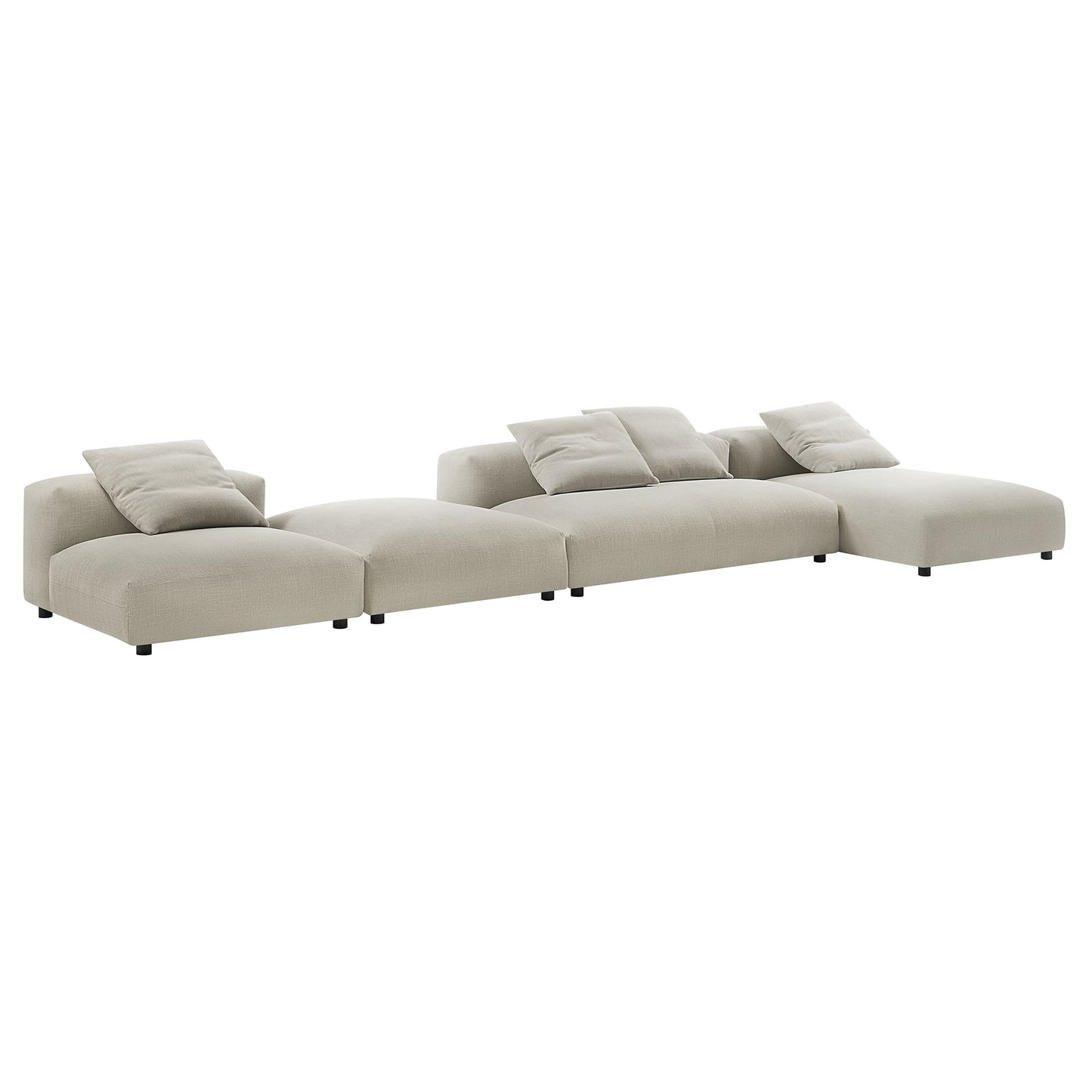 Solace 4-Piece Modular Upholstered Sectional Sofa With Ottoman by Modway