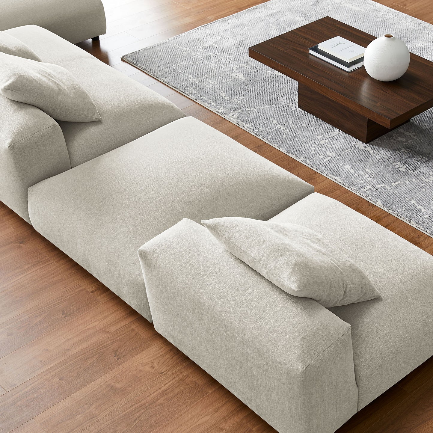 Solace 4-Piece Modular Upholstered Sectional Sofa With Ottoman by Modway