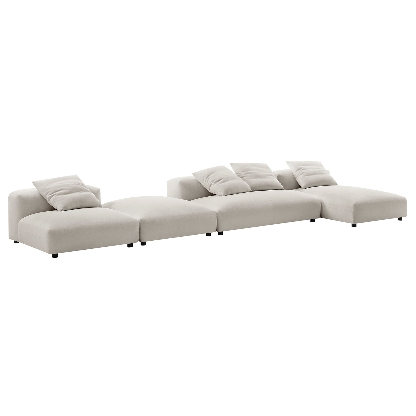Solace 4-Piece Modular Upholstered Sectional Sofa With Ottoman by Modway