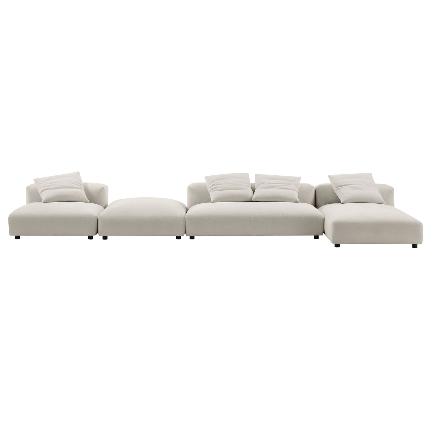 Solace 4-Piece Modular Upholstered Sectional Sofa With Ottoman by Modway