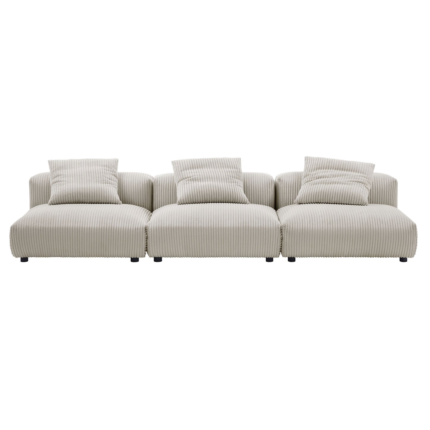 Solace 3-Piece Modular Corduroy Upholstered Sofa by Modway