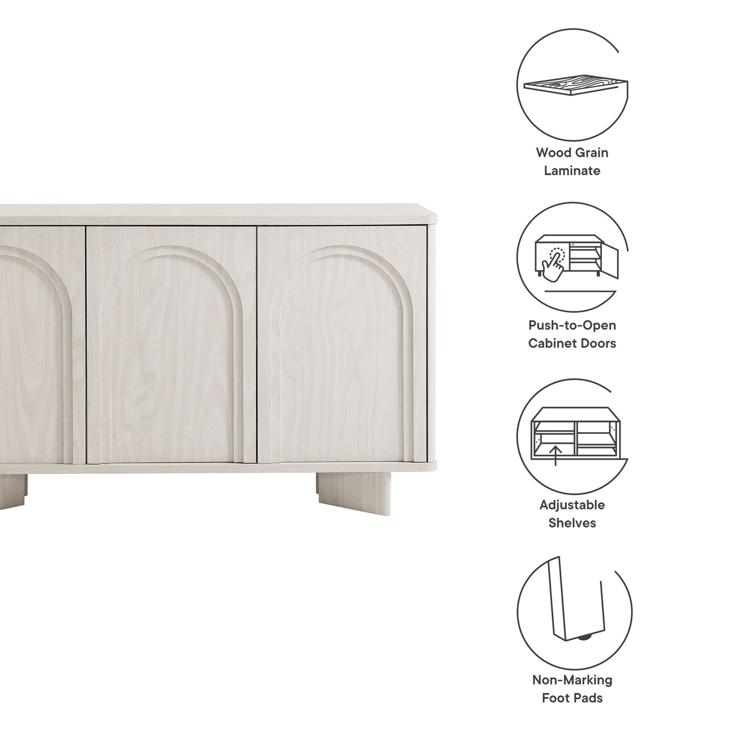 Flux Arched 3-Door Sideboard by Modway EEI-7039-WWA