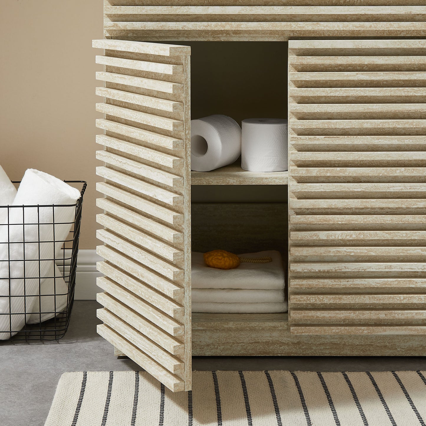 Render Faux Travertine Bathroom Vanity with Sink