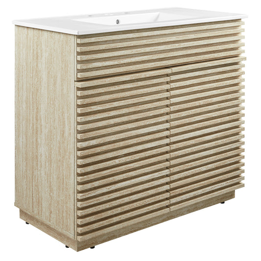 Render Faux Travertine Bathroom Vanity with Sink