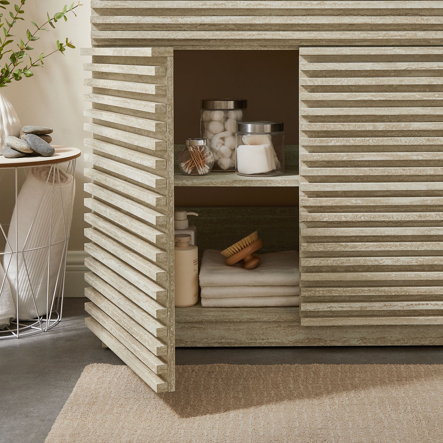 Render Faux Travertine Bathroom Vanity with Sink