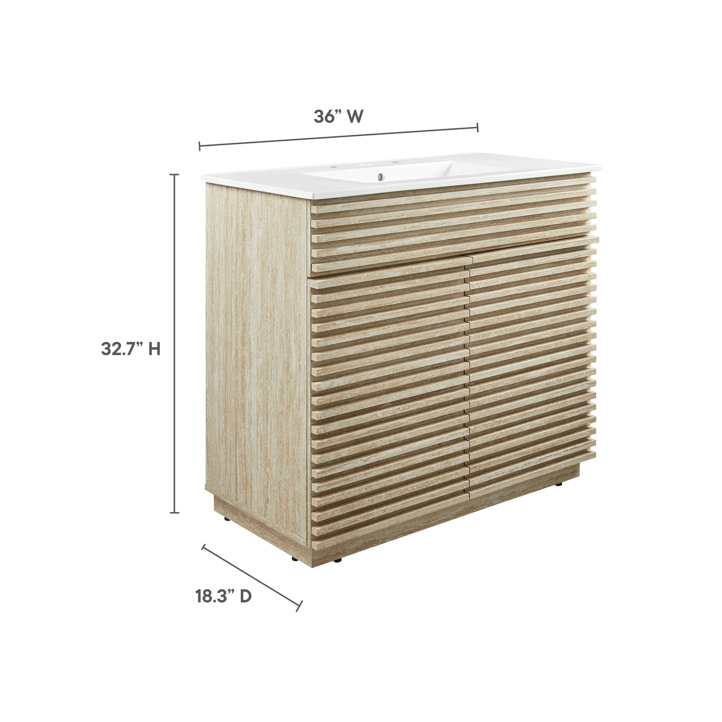 Render Faux Travertine Bathroom Vanity with Sink