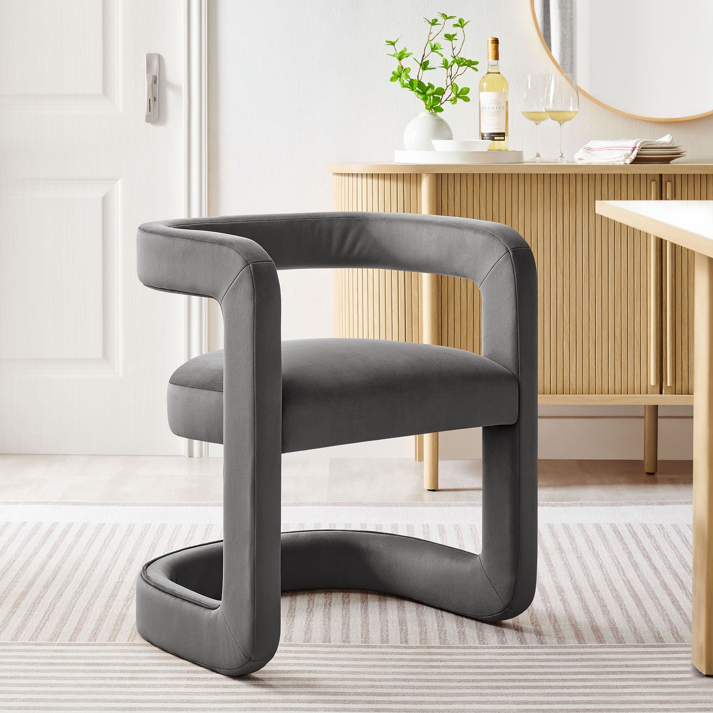 Winslow Barrel Performance Velvet Dining Chair  by Modway EEI-7052-STG