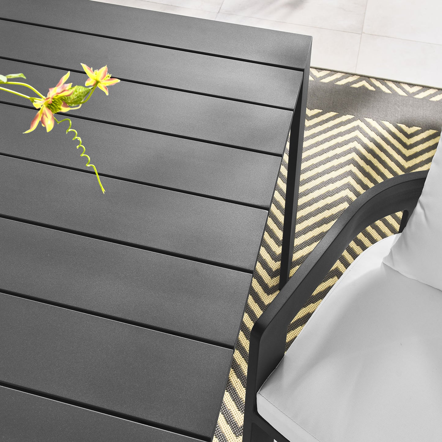 Tahoe Rectangular Outdoor Patio Aluminum Dining Table by Modway EEI-7054-GRY