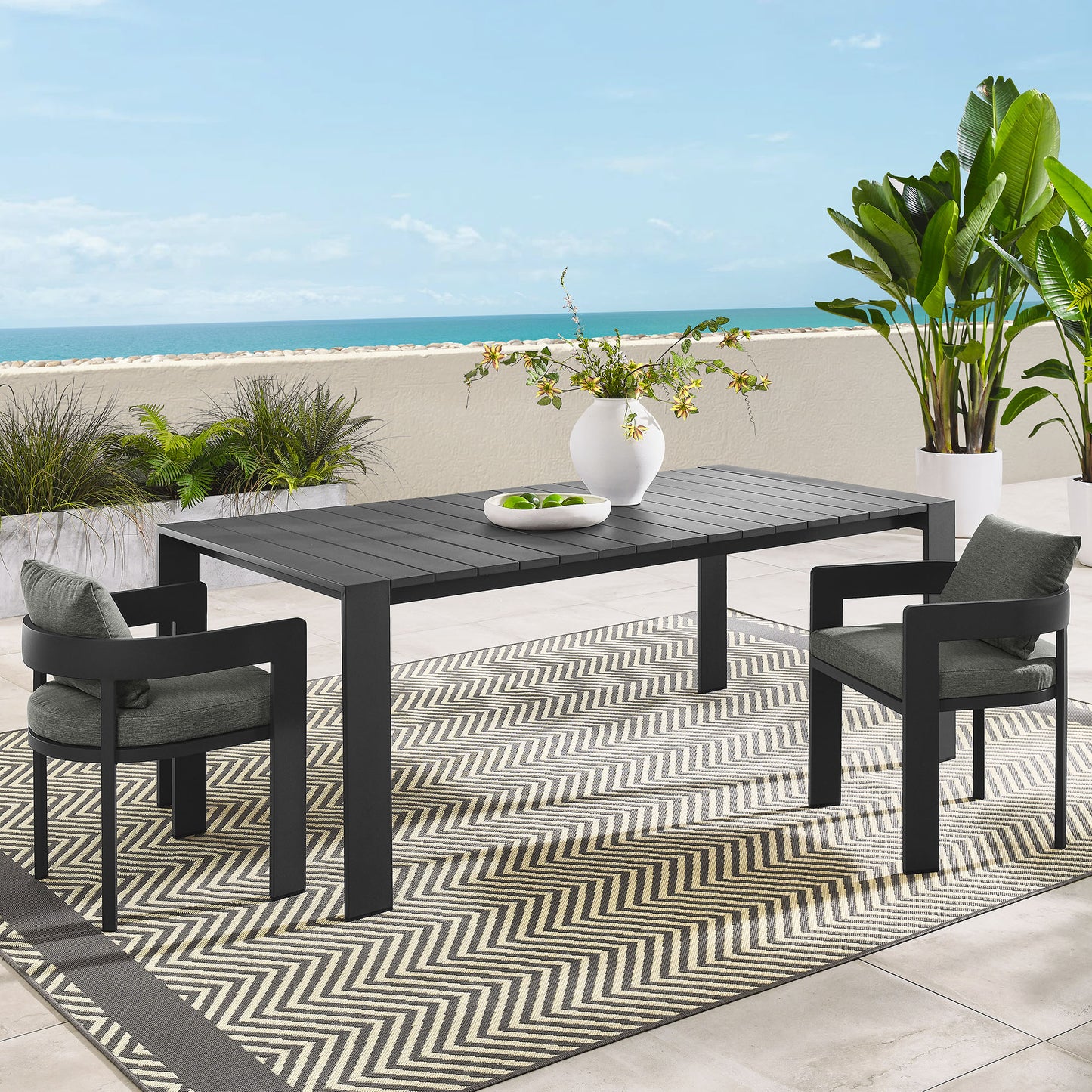 Tahoe Rectangular Outdoor Patio Aluminum Dining Table by Modway EEI-7054-GRY