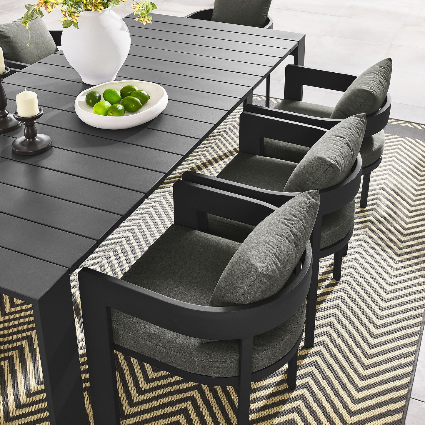 Tahoe 9-Piece Outdoor Patio Aluminum Dining Set by Modway