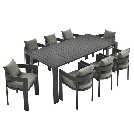 Tahoe 9-Piece Outdoor Patio Aluminum Dining Set