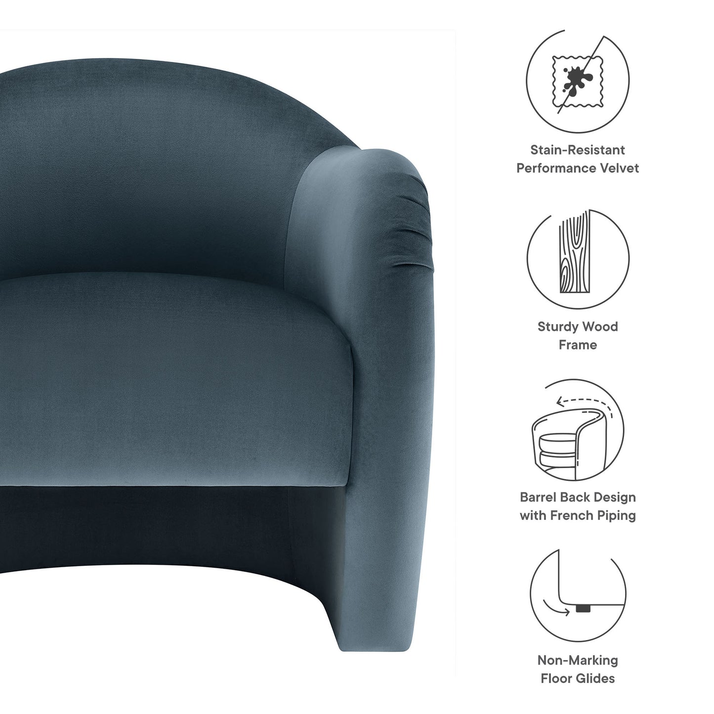 Compose Performance Velvet Swivel and Accent Chair by Modway