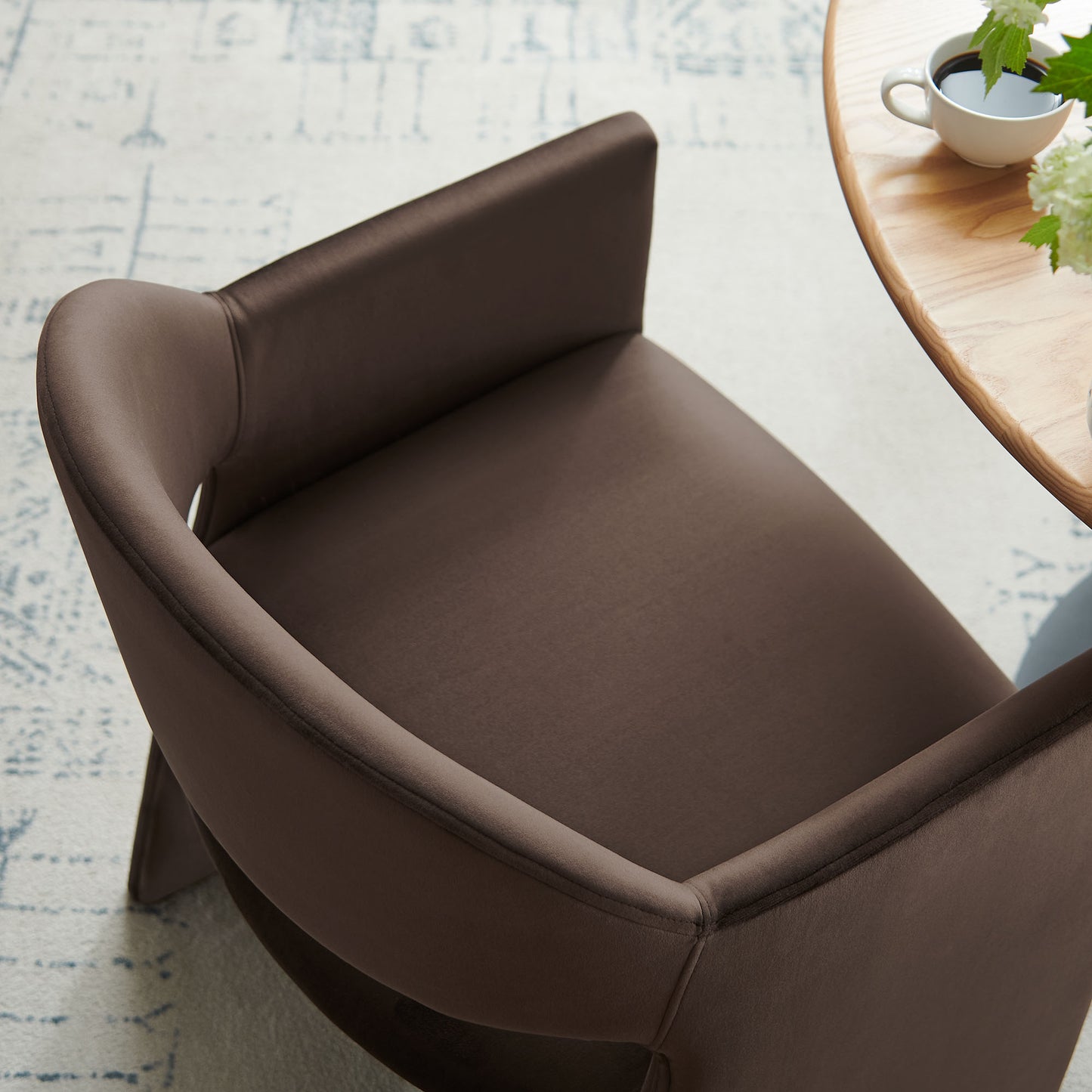 Talia Performance Velvet and Upholstered Fabric Dining Armchair