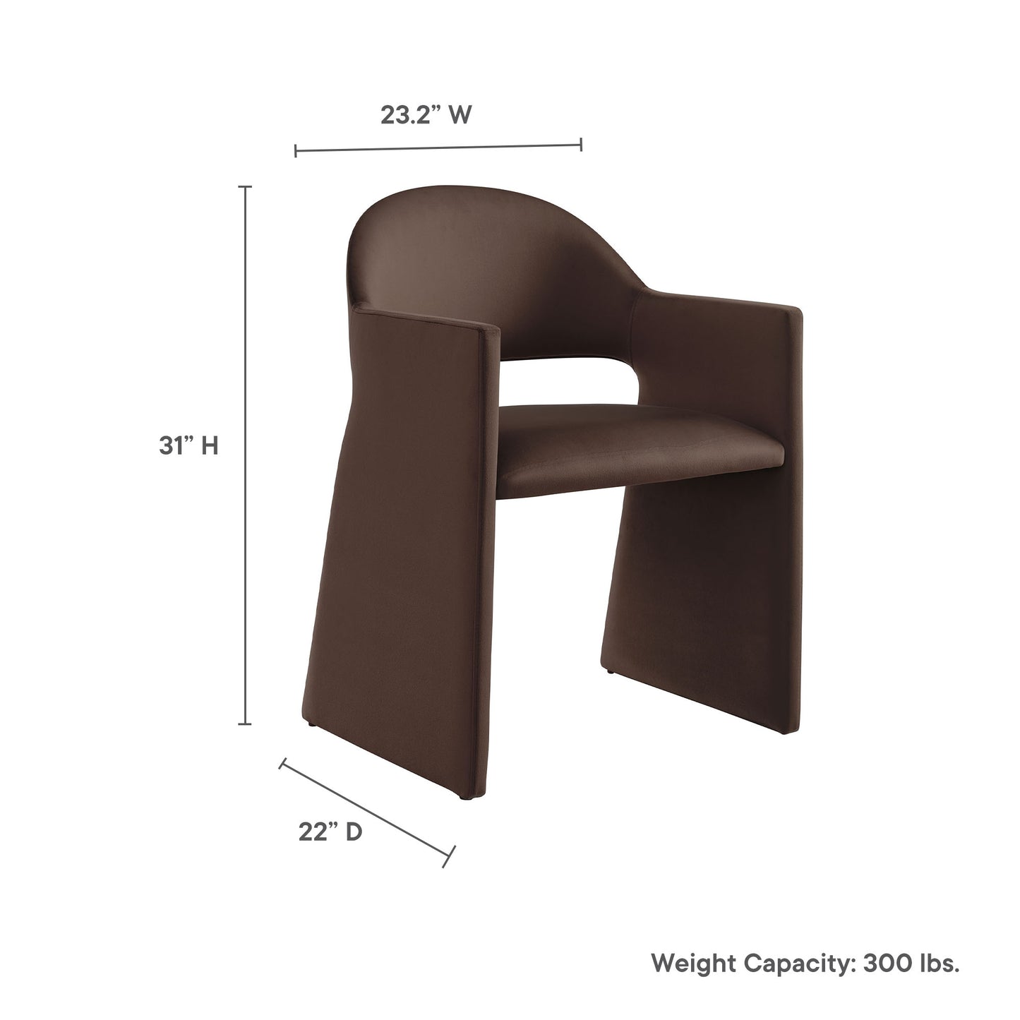 Talia Performance Velvet and Upholstered Fabric Dining Armchair