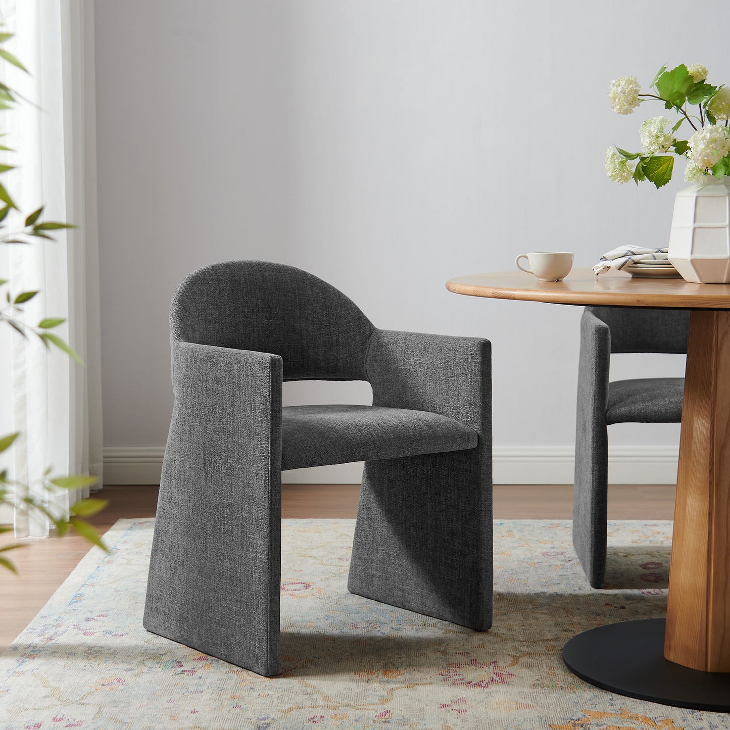 Talia Upholstered Fabric and Performance Velvet Dining Armchair by Modway