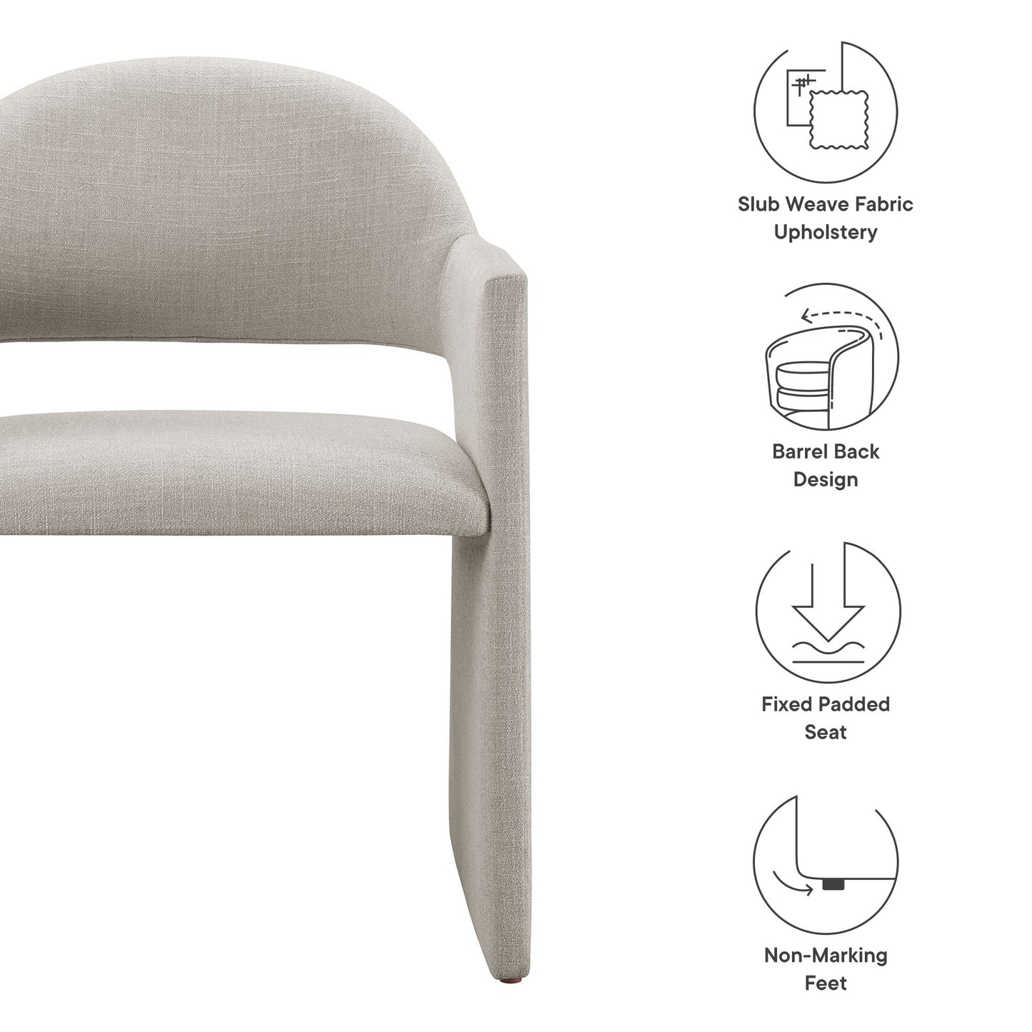 Talia Performance Velvet and Upholstered Fabric Dining Armchair