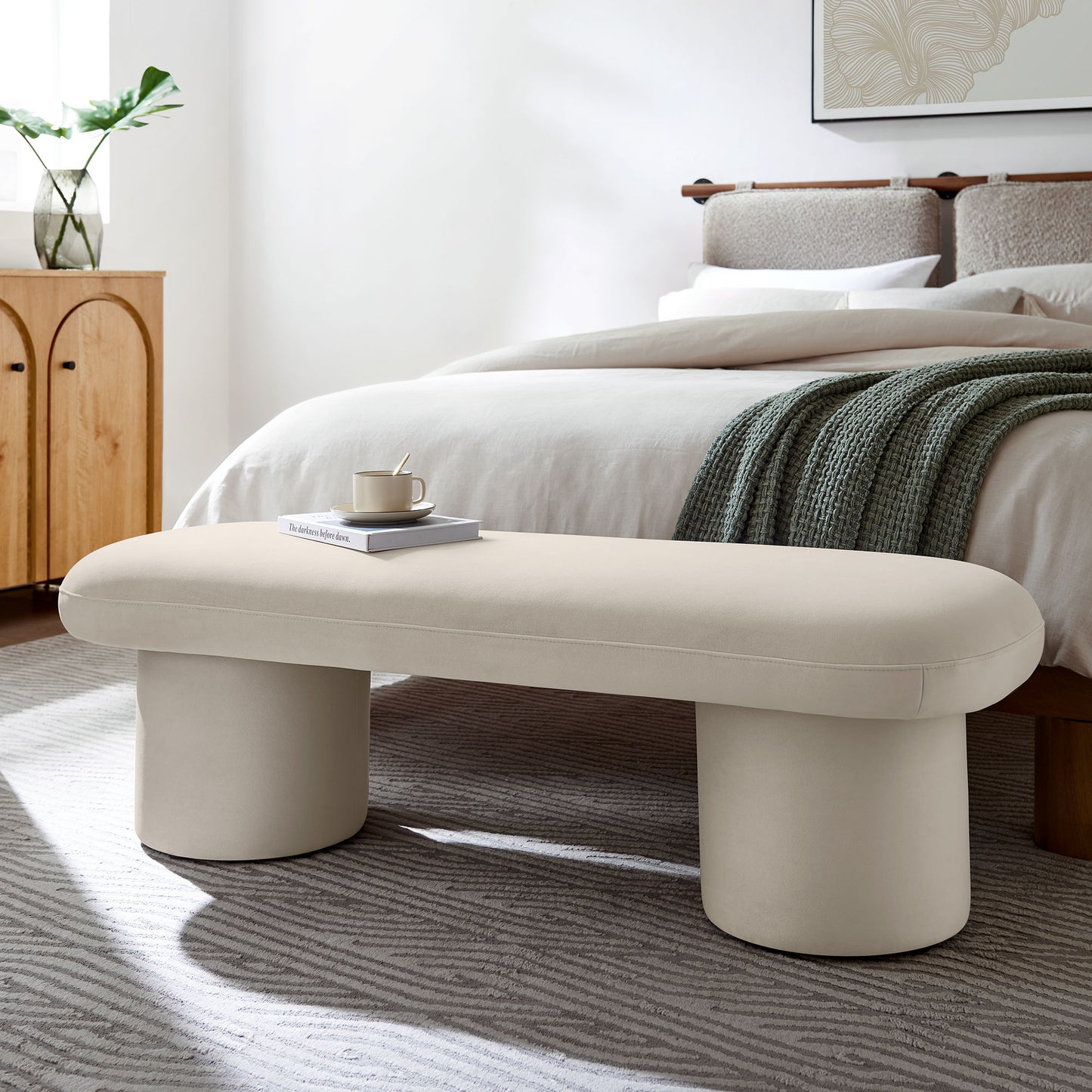 Orla Performance Velvet Bench by Modway EEI-7083-ALM