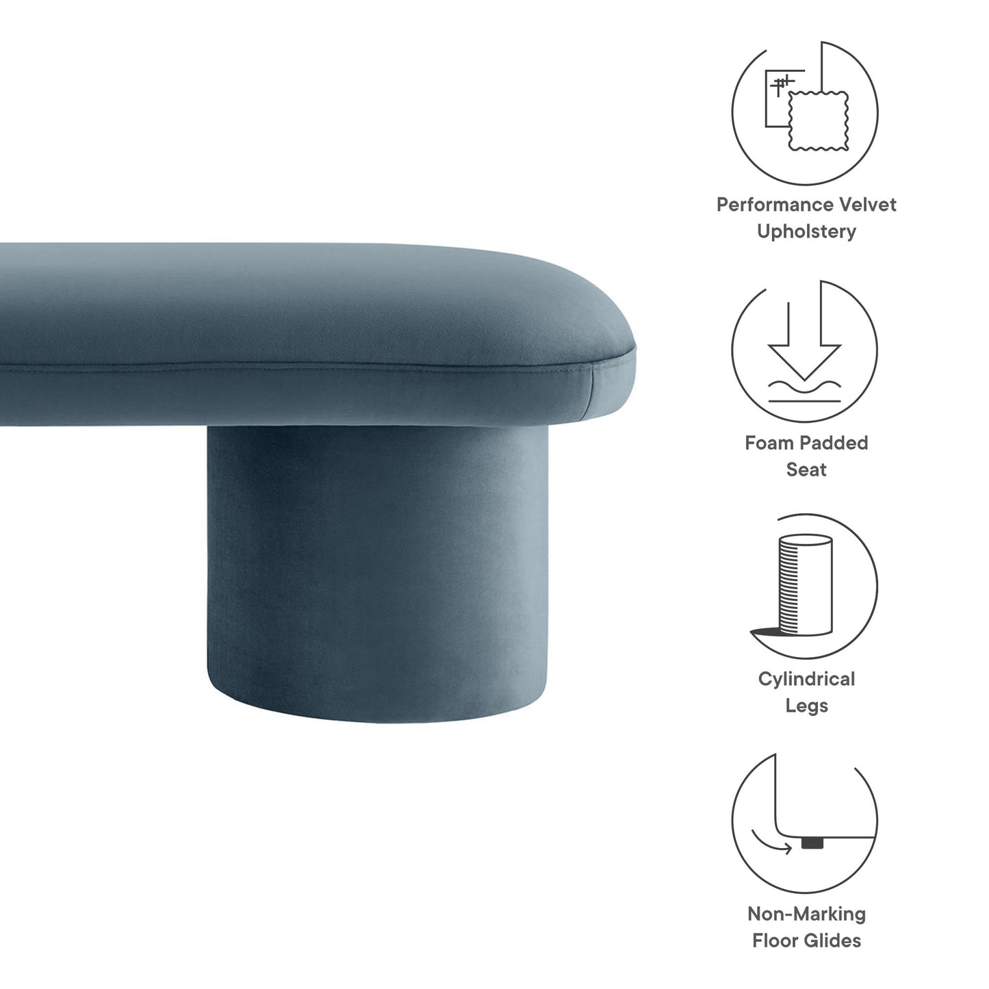 Orla Performance Velvet Bench by Modway EEI-7083-CAB
