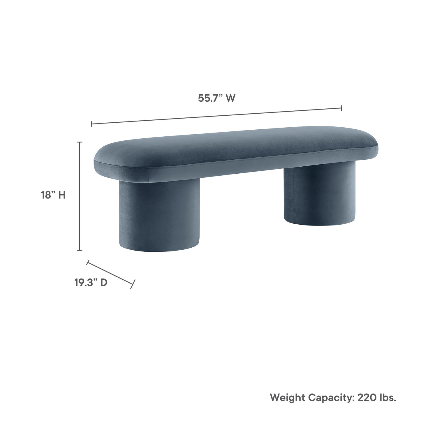 Orla Performance Velvet Bench by Modway EEI-7083-CAB