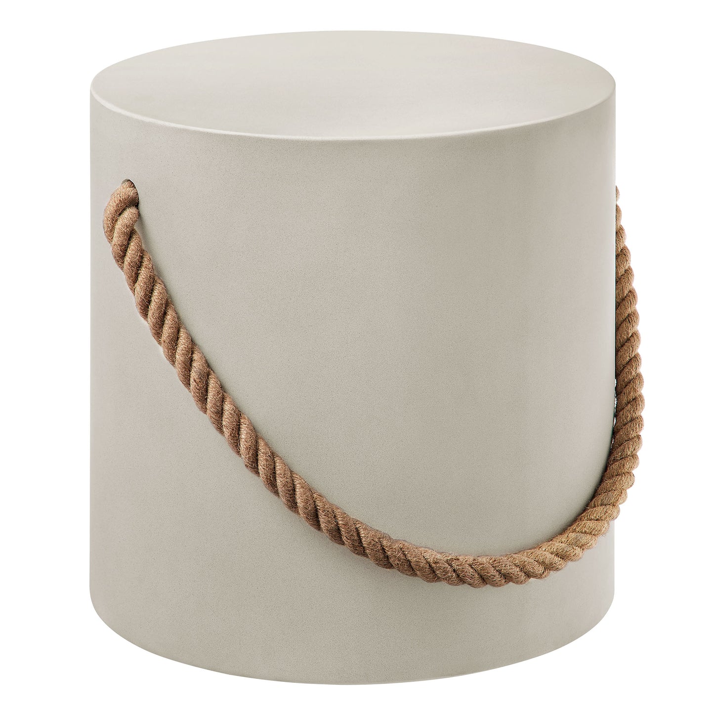 Isera Indoor - Outdoor Patio Rope Concrete Side Table Stool by Modway EEI-7089-LGR