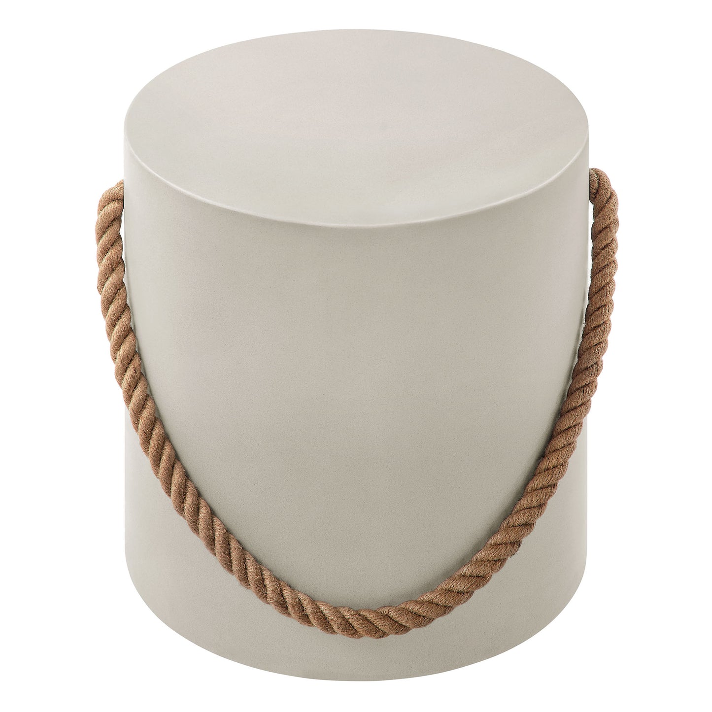 Isera Indoor - Outdoor Patio Rope Concrete Side Table Stool by Modway EEI-7089-LGR