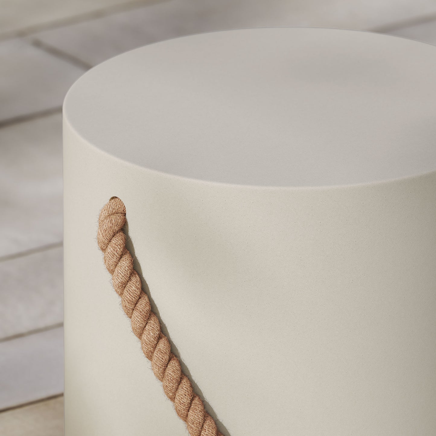 Isera Indoor - Outdoor Patio Rope Concrete Side Table Stool by Modway EEI-7089-LGR