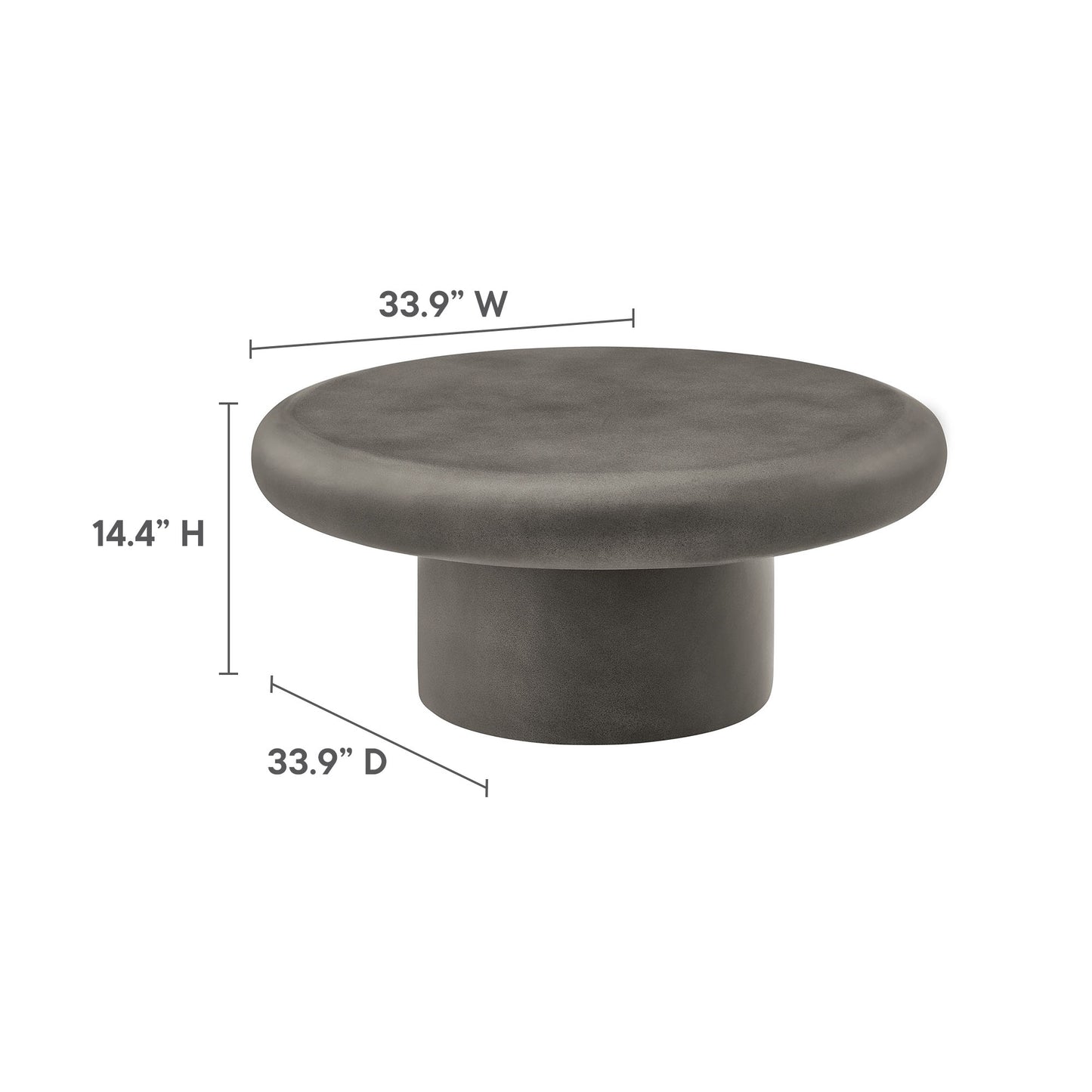Argos and Alora Indoor - Outdoor Patio Concrete Round Coffee Table by Modway