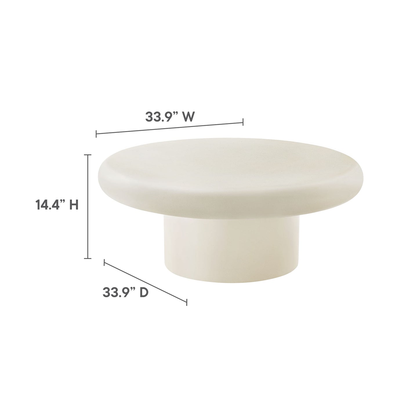 Argos and Alora Indoor - Outdoor Patio Concrete Round Coffee Table by Modway