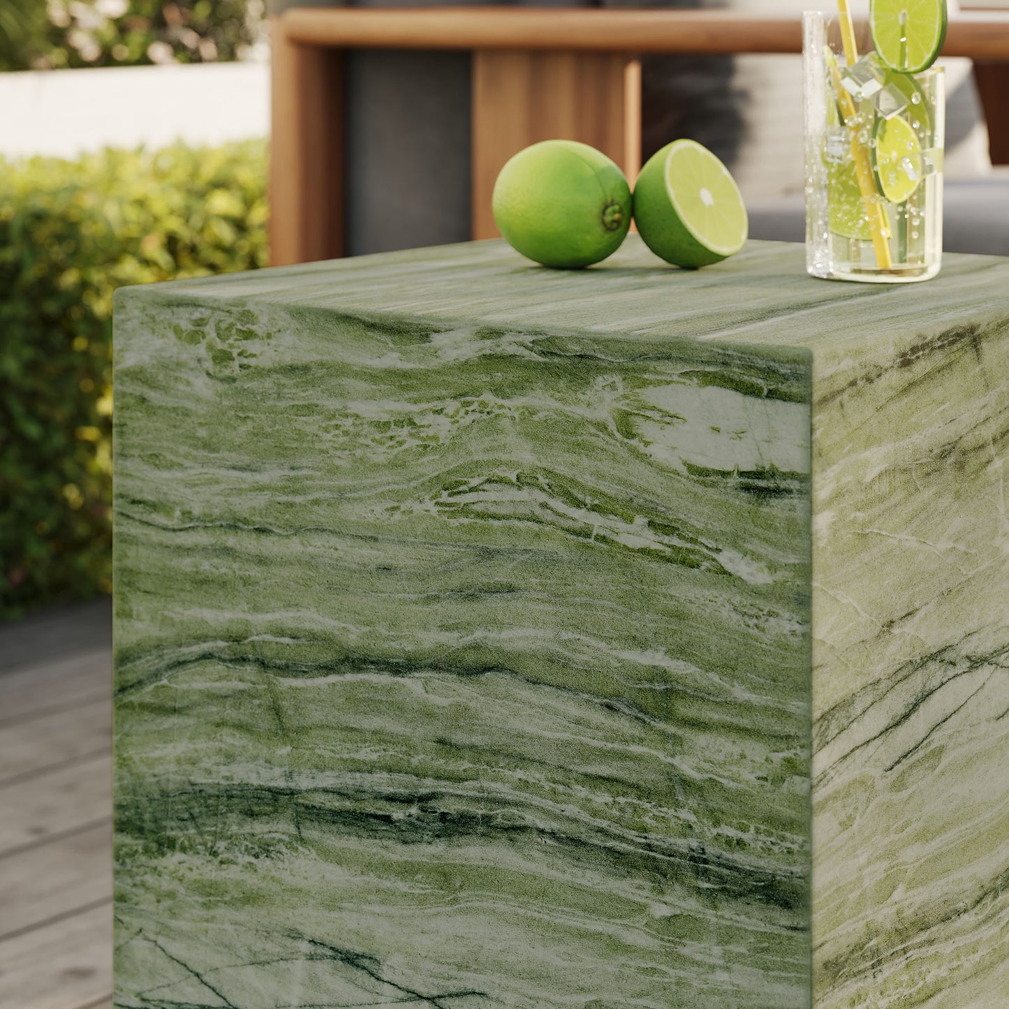 Jordana Square Plinth Indoor - Outdoor Patio Concrete Side Table by Modway EEI-7096-GRN