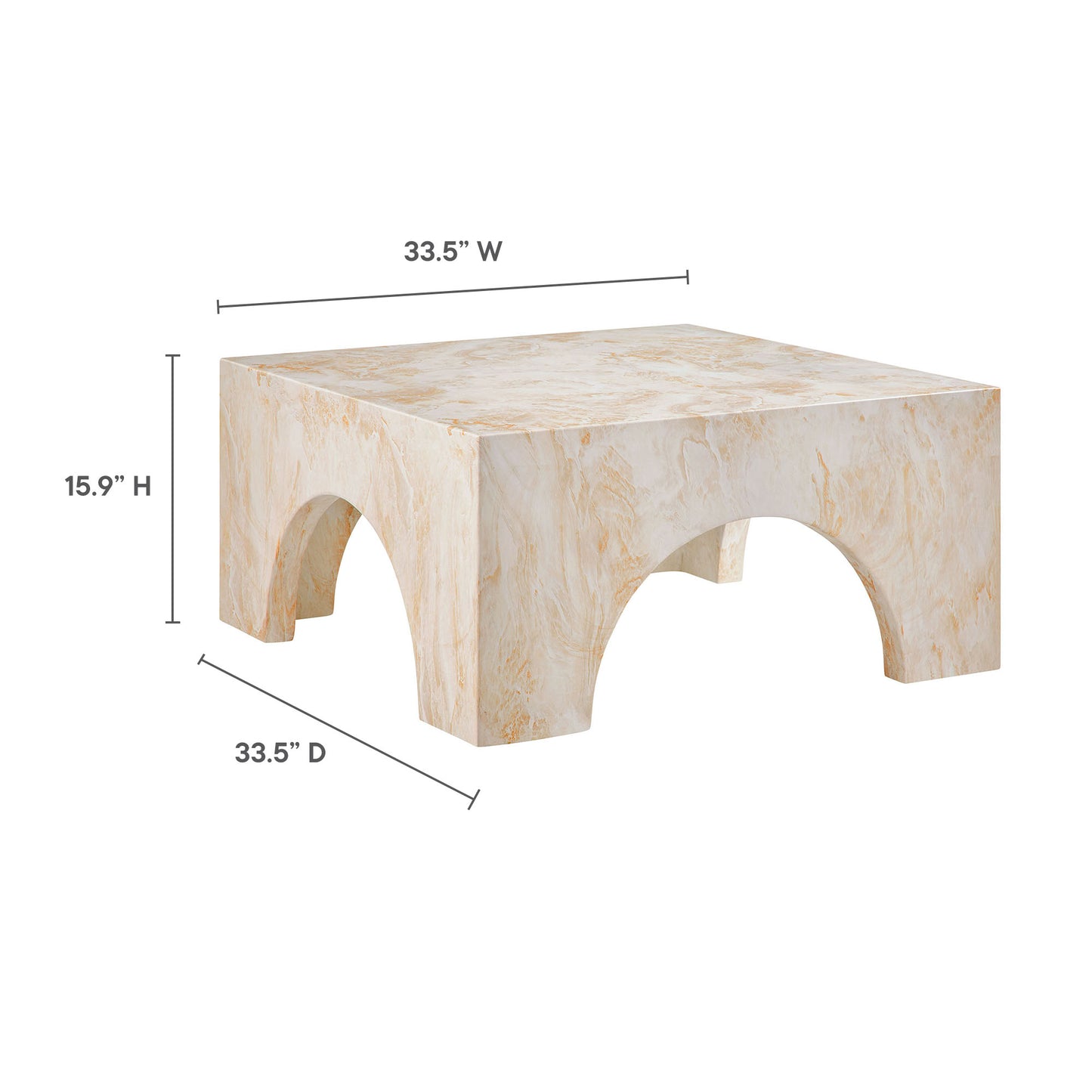 Valen Indoor - Outdoor Patio Arched Concrete Coffee Table by Modway EEI-7097