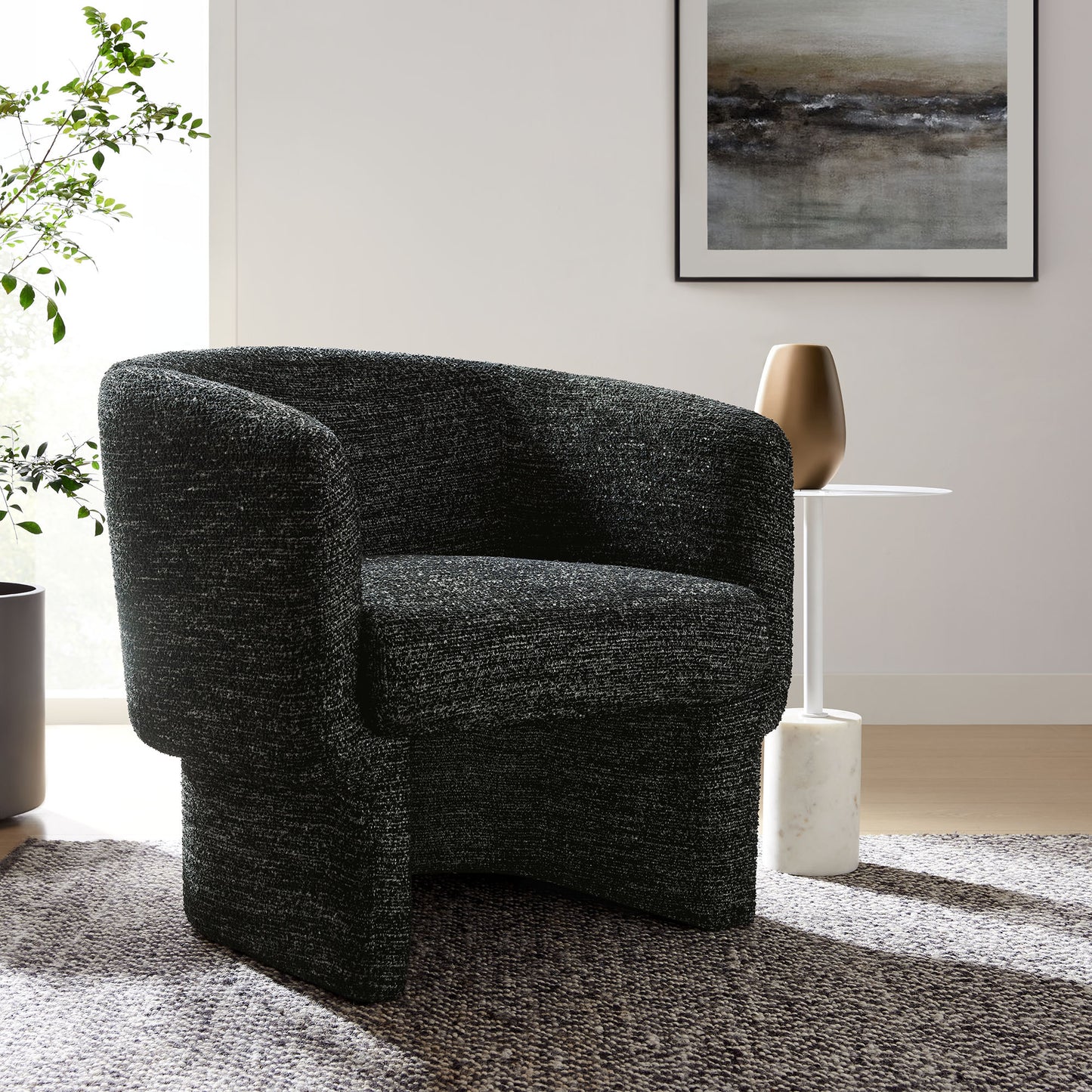 Muse Boucle Fabric Barrel Accent Chair by Modway EEI-7100-CHA
