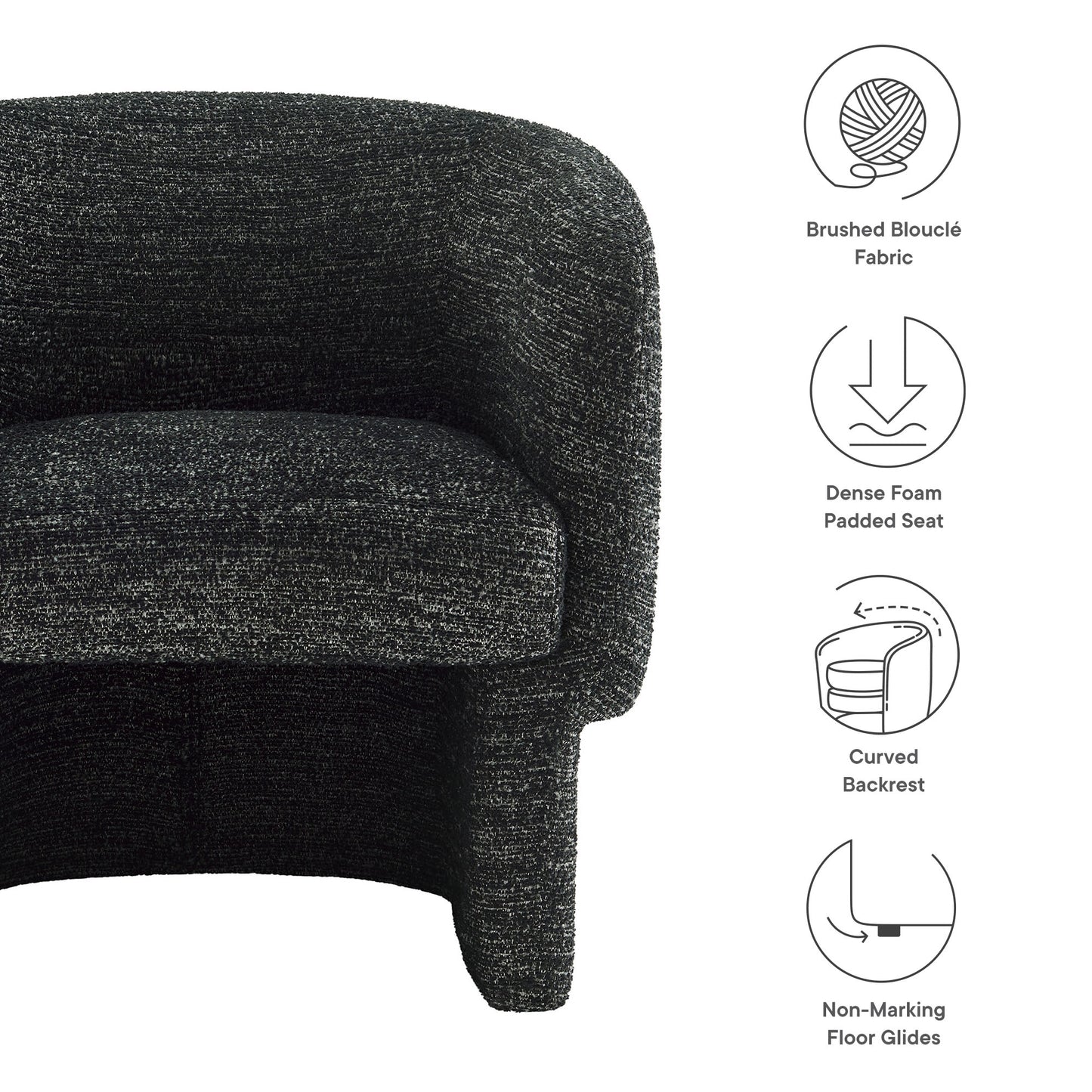 Muse Boucle Fabric Barrel Accent Chair by Modway EEI-7100-CHA