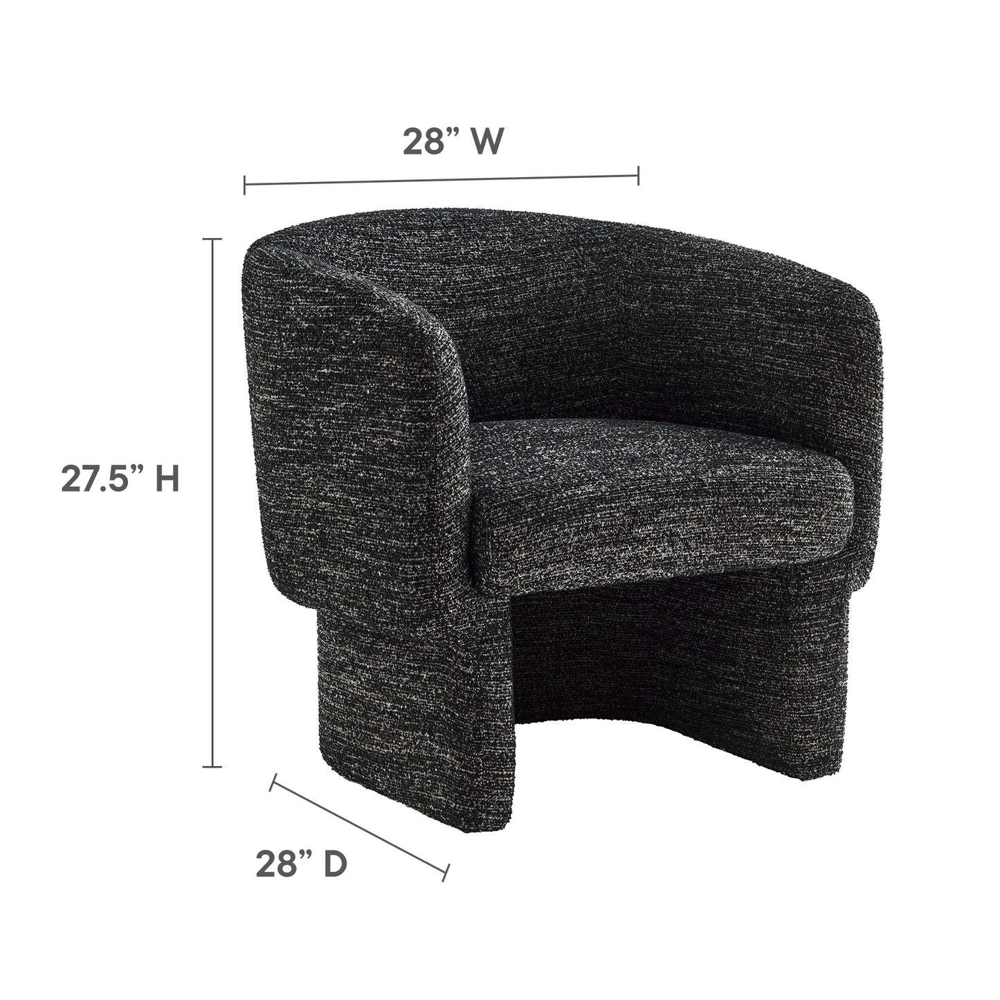 Muse Boucle Fabric Barrel Accent Chair by Modway EEI-7100-CHA