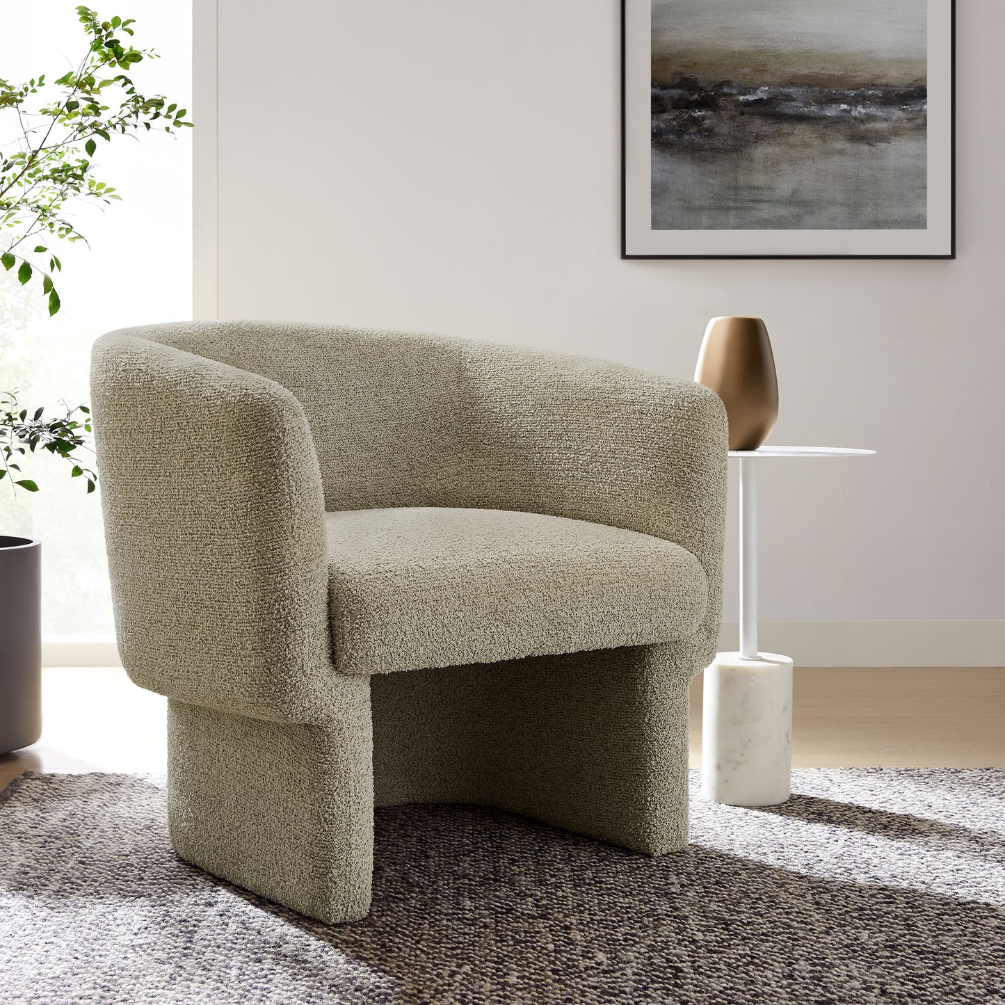Muse Boucle Fabric Barrel Accent Chair by Modway EEI-7100-CRK