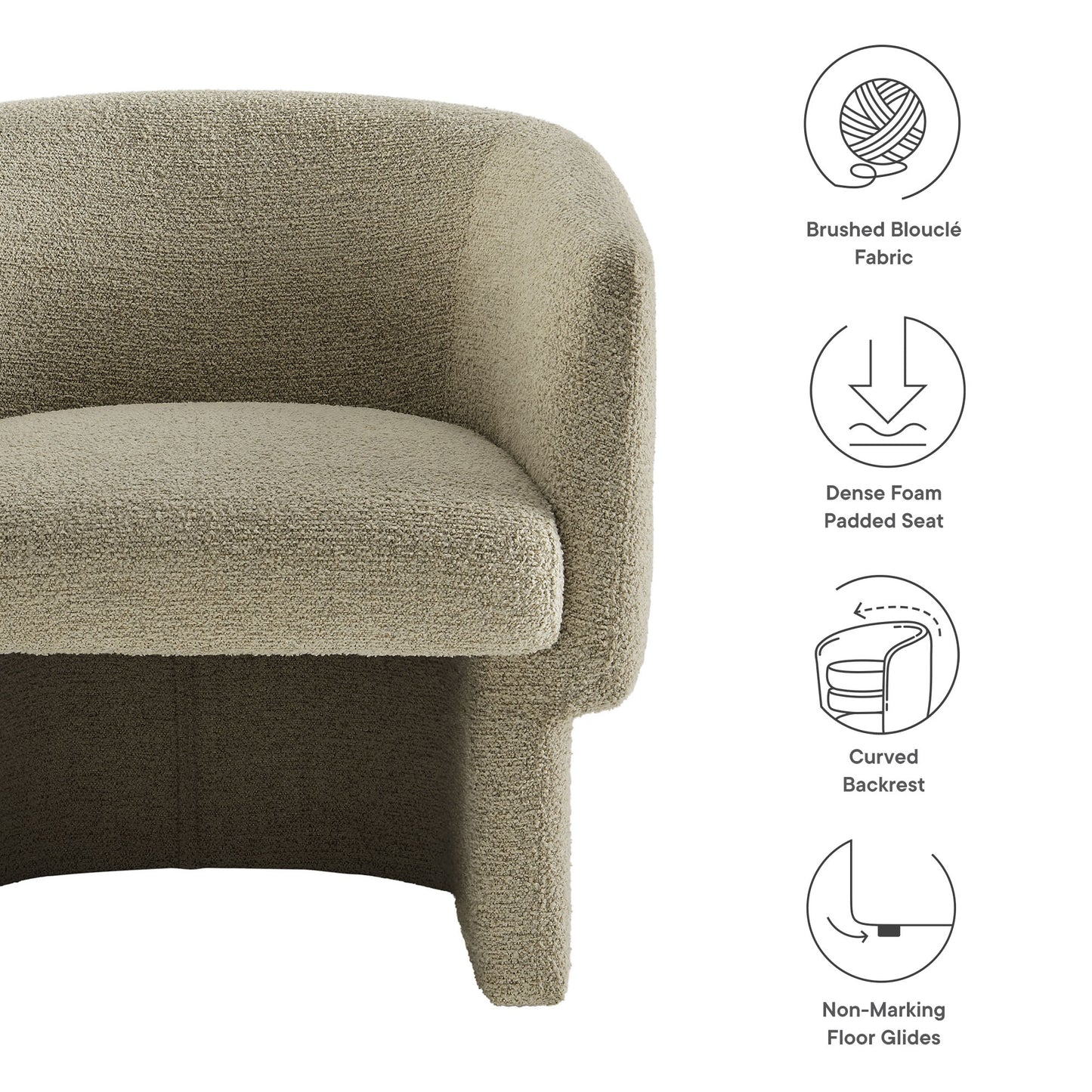Muse Boucle Fabric Barrel Accent Chair by Modway EEI-7100-CRK