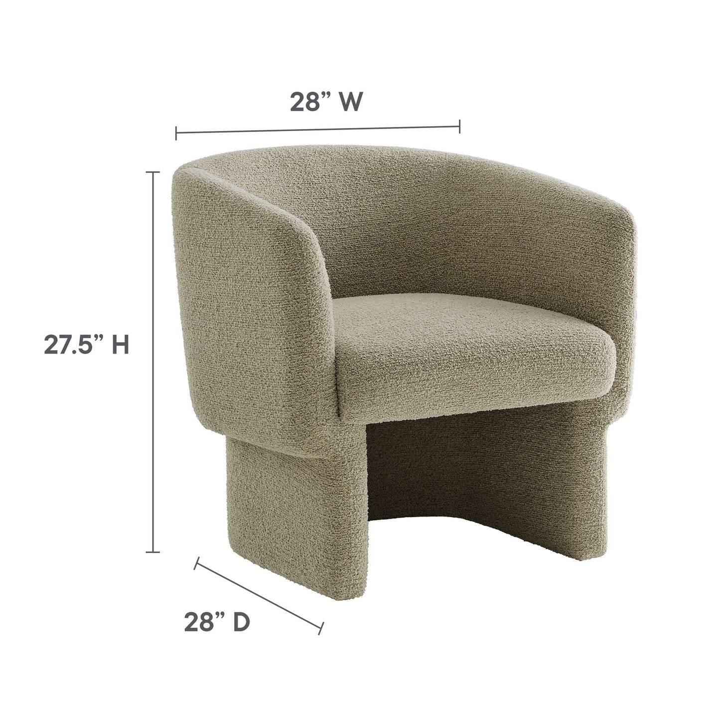 Muse Boucle Fabric Barrel Accent Chair by Modway EEI-7100-CRK