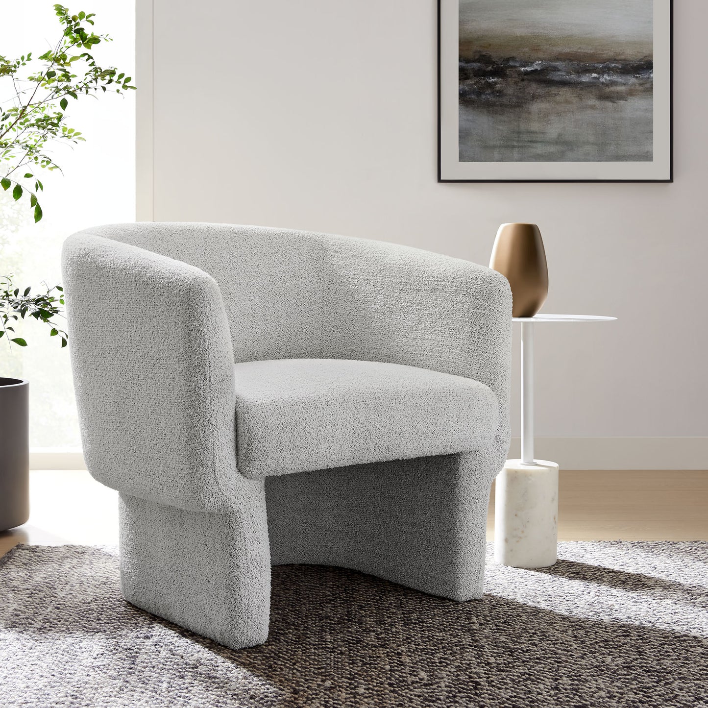 Muse Boucle Fabric Barrel Accent Chair by Modway EEI-7100-NPT