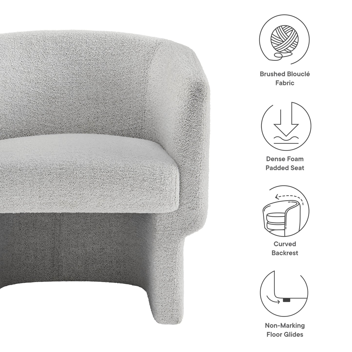 Muse Boucle Fabric Barrel Accent Chair by Modway EEI-7100-NPT