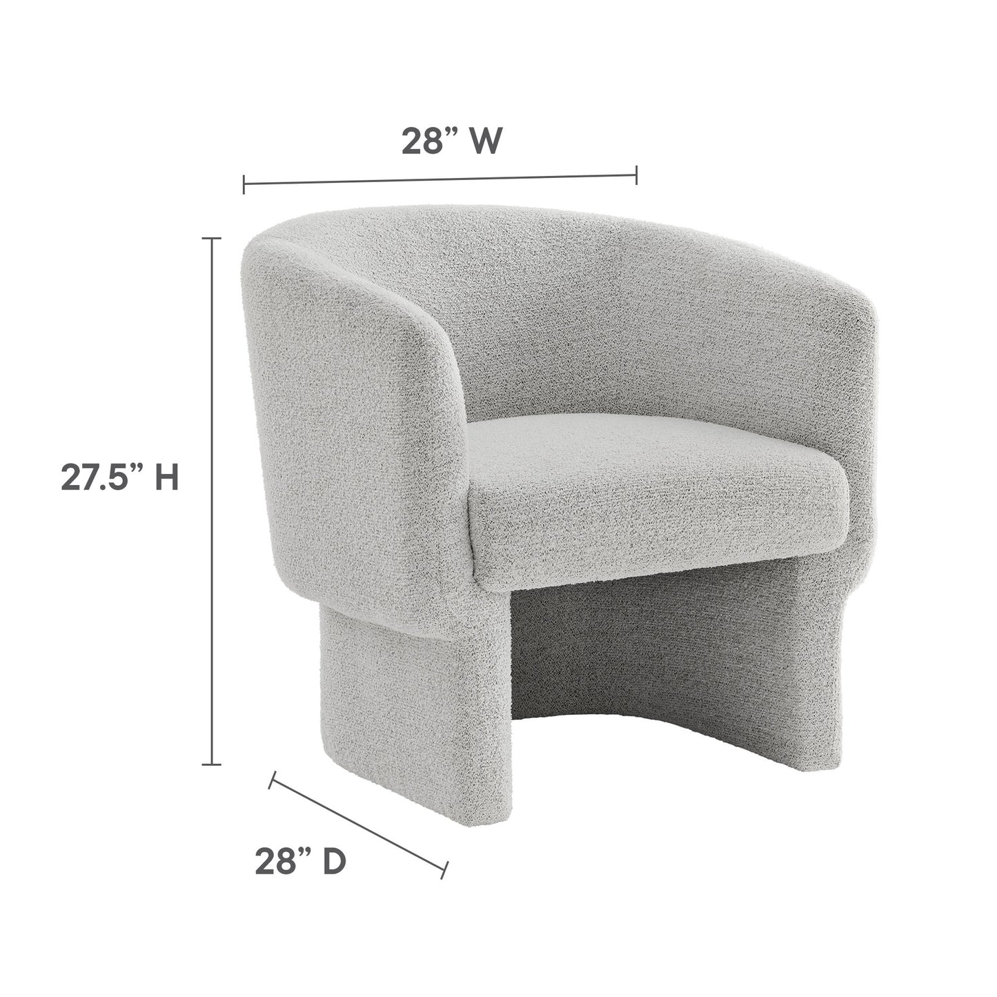 Muse Boucle Fabric Barrel Accent Chair by Modway EEI-7100-NPT