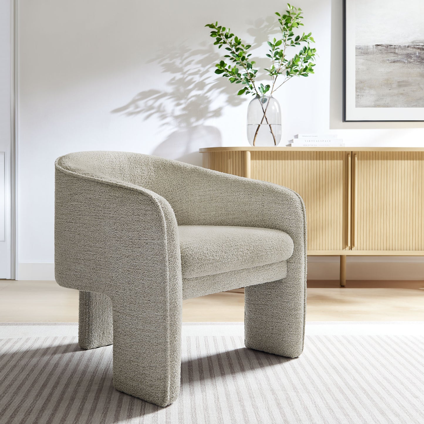 Greer Boucle Fabric Upholstered Accent Armchair by Modway
