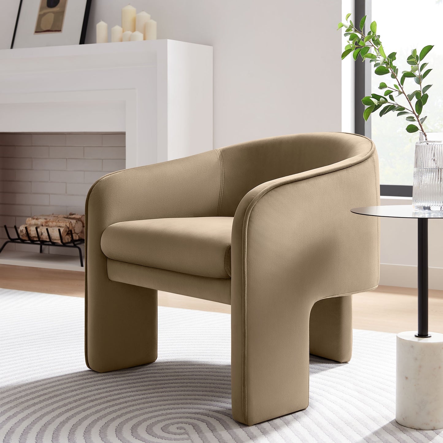 Greer Performance Velvet Upholstered Accent Armchair by Modway