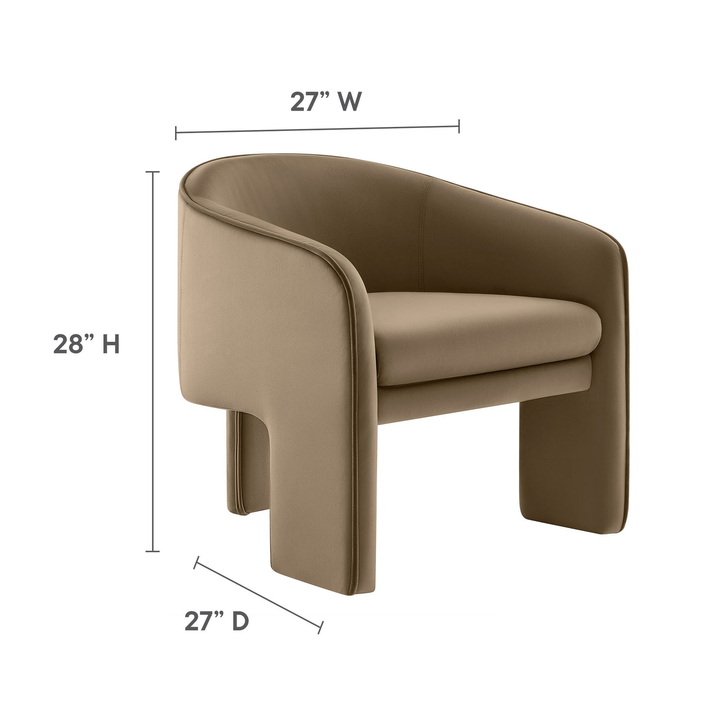 Greer Performance Velvet Upholstered Accent Armchair by Modway