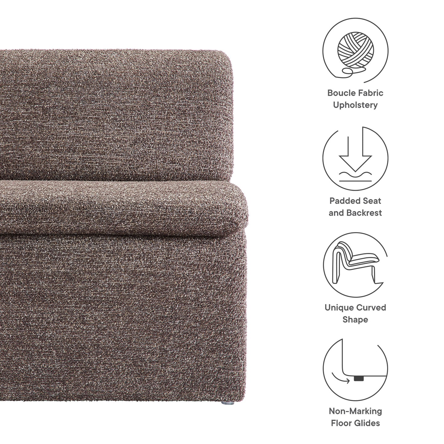 Dune Boucle Upholstered Armless Accent Chair by Modway EEI-7103-ATQ