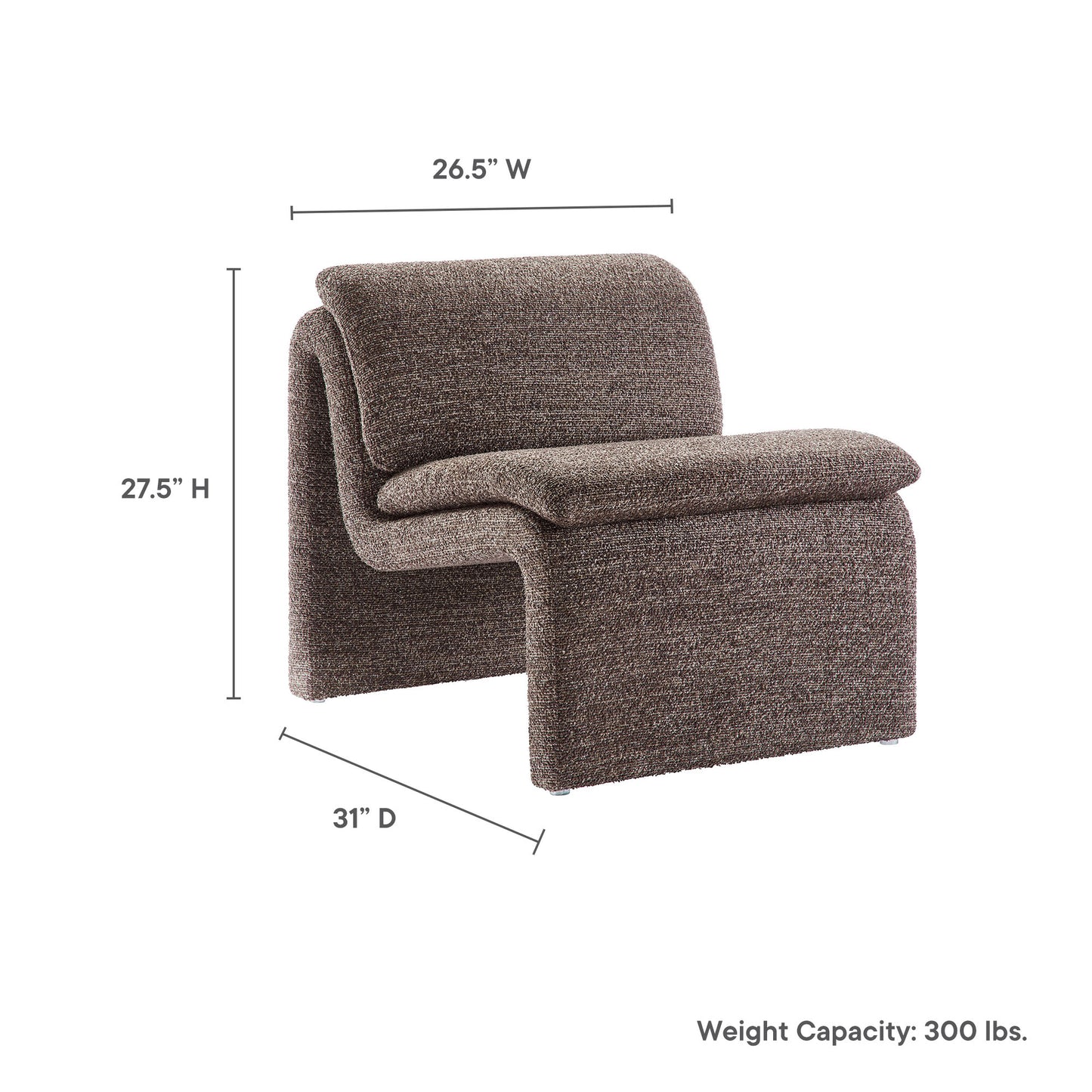 Dune Boucle Upholstered Armless Accent Chair by Modway EEI-7103-ATQ