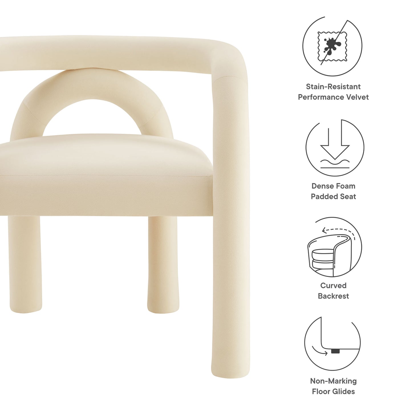 Astrid Performance Velvet Dining Chair by Modway EEI-7104-POR