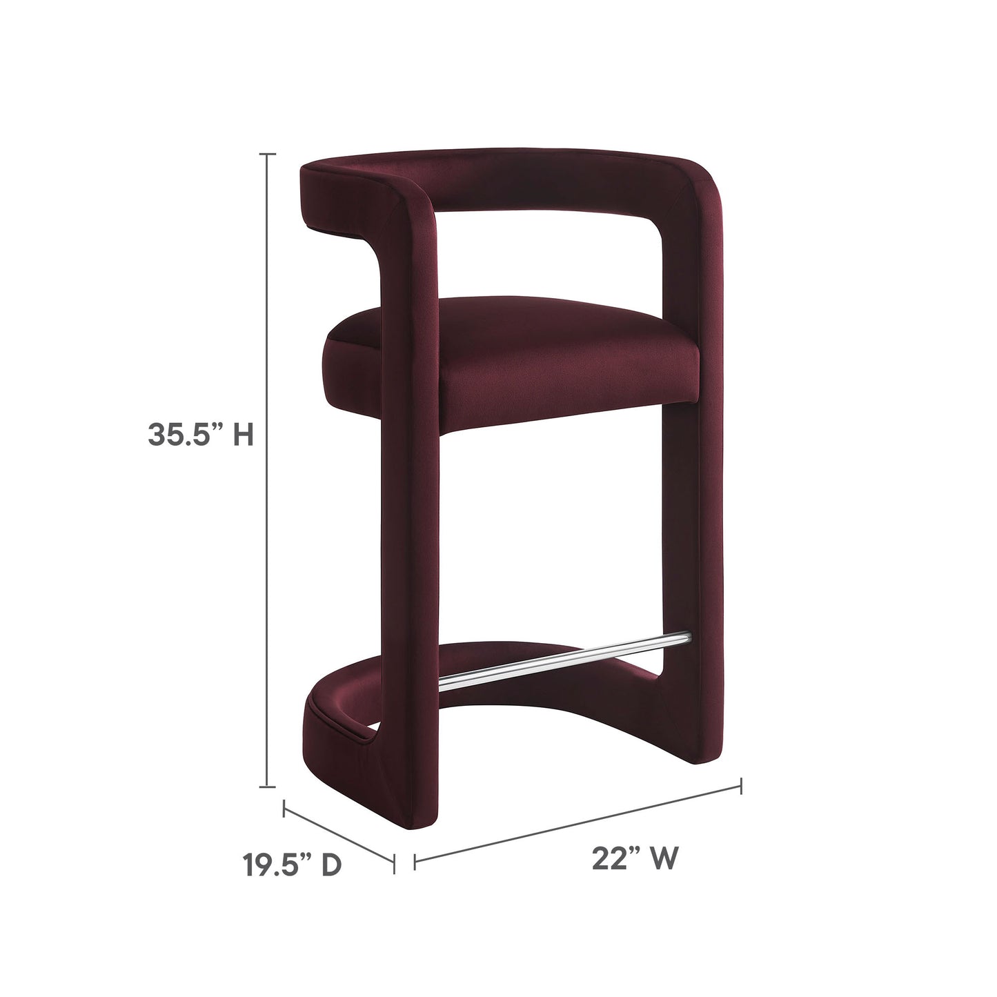 Winslow Performance Velvet Bar and Counter Stool by Modway