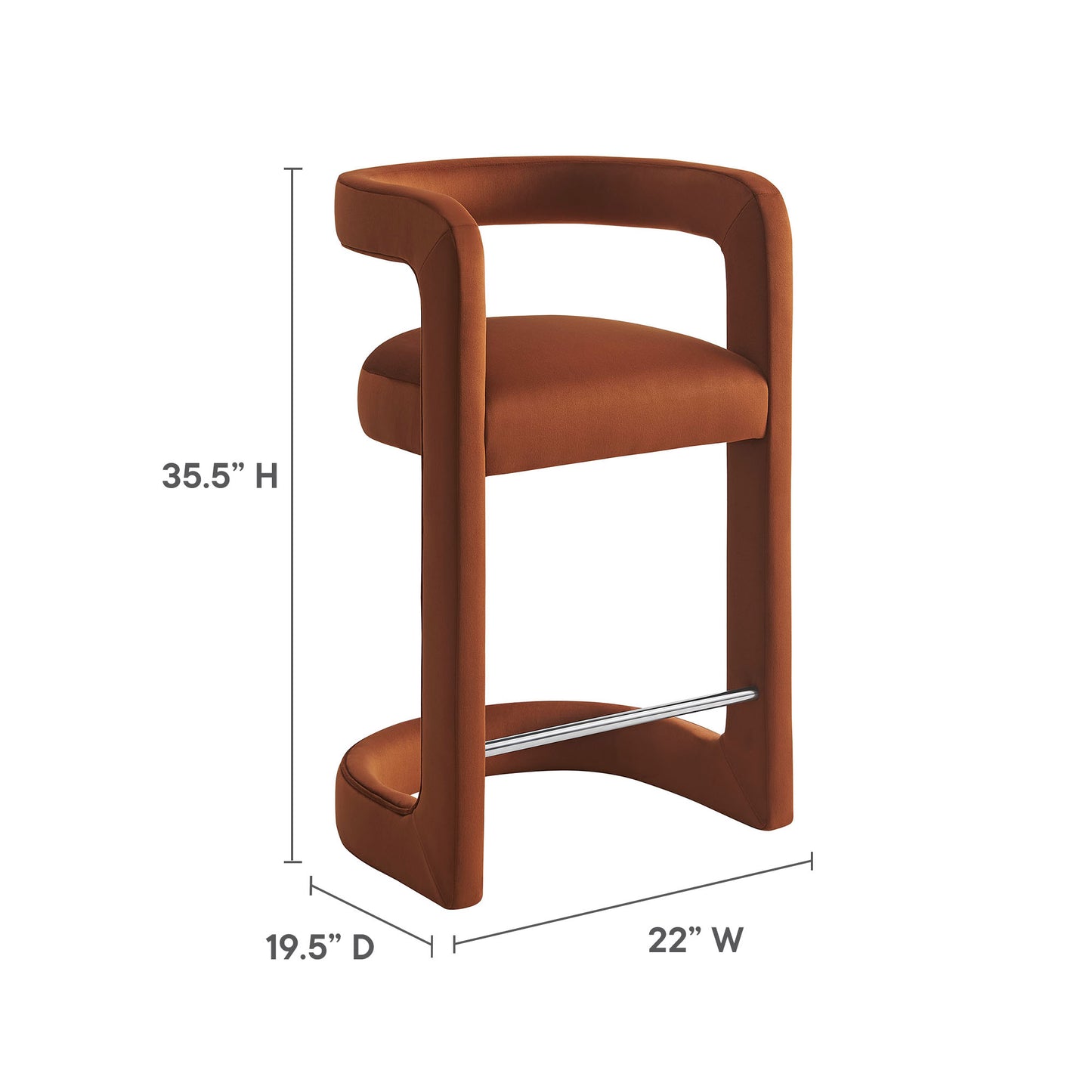 Winslow Performance Velvet Bar and Counter Stool by Modway